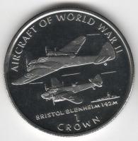 IsleOfManCoin1crown1995UNCAviationoftheSecondWorldWarTheplaneBristolBlenheim142MTheGreatCoin 1
