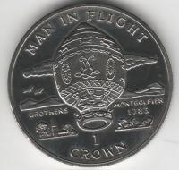 IsleOfManCoin1crown1995UNCThemaninflightBalloonBrothersMontgolfierTheGreatCoin 1