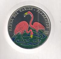 CubaCoin1pesoBirdFlamingo1994Colored