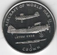 IsleOfManCoin1crown1995UNCAviationoftheSecondWorldWarAircraftLetovS328BigCoin 1