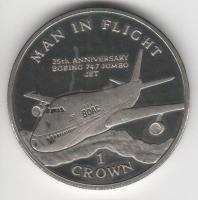 IsleOfManCoin1crown1995UNCThemaninflightAircraftBoeing747JumboTheGreatCoin 1