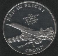 IsleOfManCoin1crown1994UNCThemaninflightAircraftConcordeTheGreatCoin 1