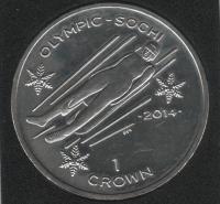 IsleOfManCoin1crown2013UNCOlympicsinSochiin2014SleighTheGreatCoin 1
