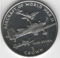 IsleOfManCoin1crown1995UNCAviationoftheSecondWorldWarAircraftJunkersU87 StuckTheGreatCoin 1