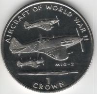 IsleOfManCoin1crown1995UNCAviationoftheSecondWorldWarTheMIG3aircraftTheGreatCoin 1