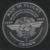 IsleOfManCoin1crown1994UNCThemaninflightICAOTheGreatCoin 1