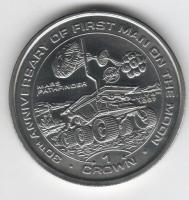 IsleOfManCoin1crown1999UNCSpaceThefirstmanonthemoonResearcherofMarsTheGreatCoin 1