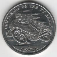 IsleOfManCoin1crown2007UNC100yearsofTTmotorcyclesOption4AlargeCoin 1