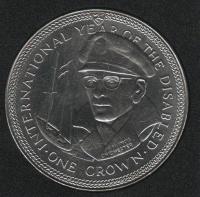 IsleOfManCoin1crown1981UNCThepilotandnavigatorFrancisChichesterTheGreatCoin 1