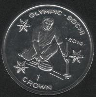 IsleOfManCoin1crown2014UNCOlympicsinSochiin2014CurlingTheGreatCoin 1