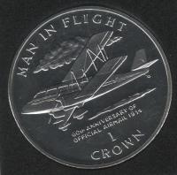 IsleOfManCoin1crown1994UNCThemaninflightAircraftAirmailTheGreatCoin 1