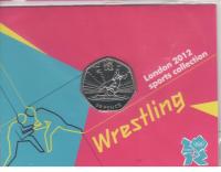 UnitedKingdom50penceOlympicsLondon2012WrestlingUNC2011Blister