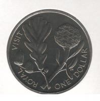 NewZealandCoin1dollarRoyalvisitAcorns1981TheGreatCoin 2