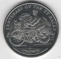 IsleOfManCoin1crown2007UNC100yearsofTTmotorcyclesOption5AlargeCoin 1