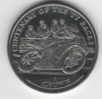 IsleOfManCoin1crown2007UNC100yearsofTTmotorcyclesOption3AlargeCoin 1