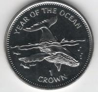 IsleOfManCoin1crown1998UNCYearoftheoceanWhaleTheGreatCoin 2