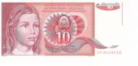 YugoslaviaBanknote10dinarsUNC1990