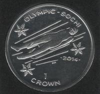 IsleOfManCoin1crown2014UNCOlympicsinSochiin2014SleighTheGreatCoin 1