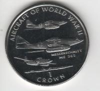 IslеOfManCoin1crown1995UNCAviationoftheSecondWorldWarMesserschmittMе262TheGreatCoin 1