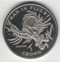 IsleOfManCoin1crown1995UNCThemaninflightIcarusTheGreatCoin 1