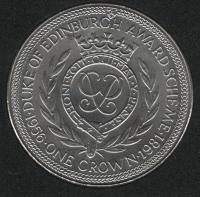 IsleOfManCoin1сrown1981UNCAwardofEarlofEdinburghCoatofarmsTheGreatCoin 1