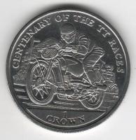IsleOfManCoin1crown2007UNC100yearsofTTmotorcyclesOption1AlargeCoin 1