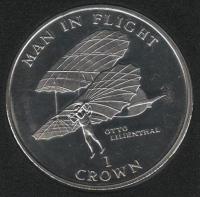 IsleOfManCoin1crown1994UNCThemaninflightOttoLilienthalTheGreatCoin 1