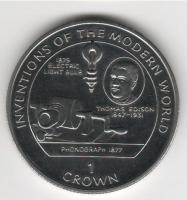 IsleOfManCoin1crown1996UNCInventionsTEdisonElectricityLightbulbTheGreatCoin 1
