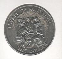NewZealandCoin1dollarTreatyofWaitangi1990TheGreatCoin 2