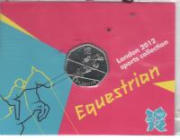 UnitedKingdom50penceOlympicsLondon2012EquestriansportUNC2011Blister