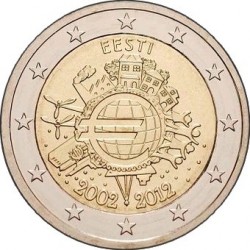 фото Эстония 2 евро 2012 Биметалл UNC 10 лет евро