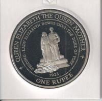 TheSeychelles1rupeeWeddingofthequeen1923UNC1995TheGreatCoin0001