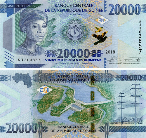фото Гвинея 20000 франков 2018 UNC (P50)