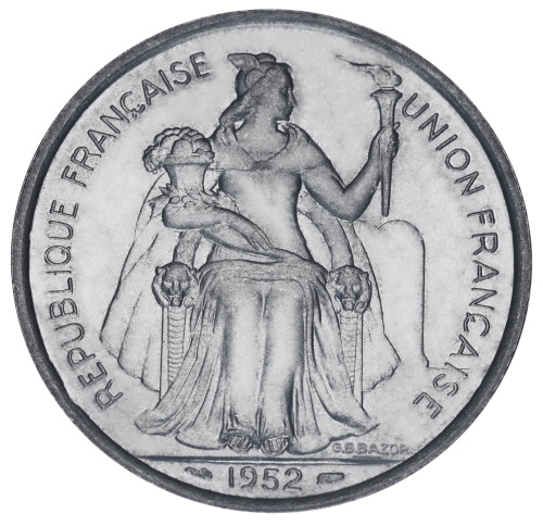 фото Новая Каледония 5 франков 1952 UNC