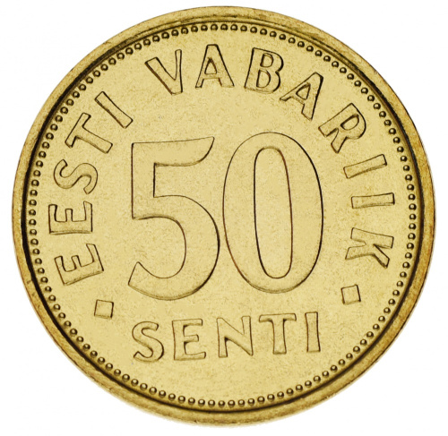 фото Эстония набор из 5 монет 1991-2003 UNC 10, 20, 50 сенти, 1, 5 крон