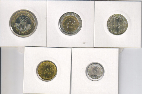 фото Колумбия набор из 5 монет 2012-2015 UNC