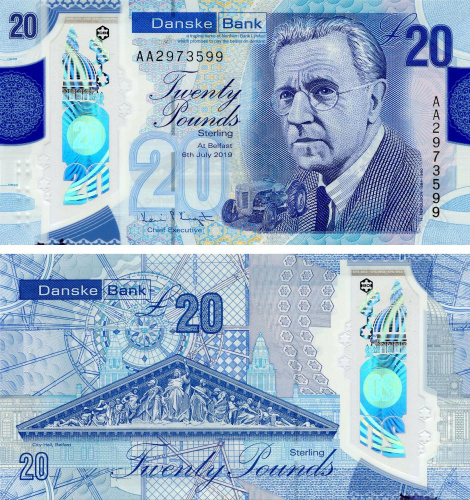 фото Северная Ирландия 20 фунтов 2020 Полимер UNC Danske Bank (Pnew)