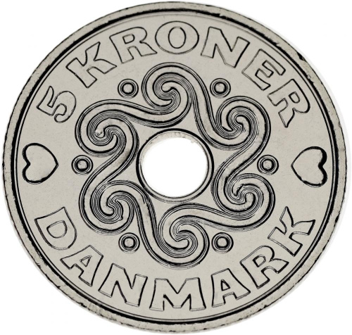 фото Дания 5 крон 2018 UNC