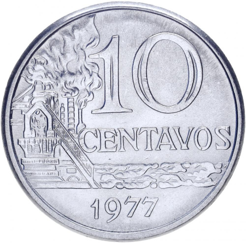 фото Бразилия 10 сентаво 1977 UNC
