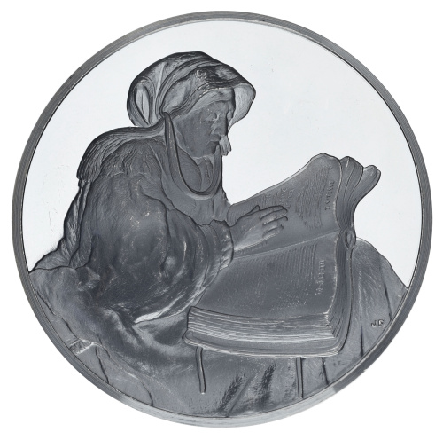 фото США Памятная медаль 1972-1976 Серебро Proof Рембрандт - Пророчица Анна (Ag 925, 67 грамм)