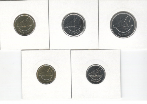 фото Кувейт набор из 5 монет 2012 UNC 5, 10, 20, 50, 100 филс