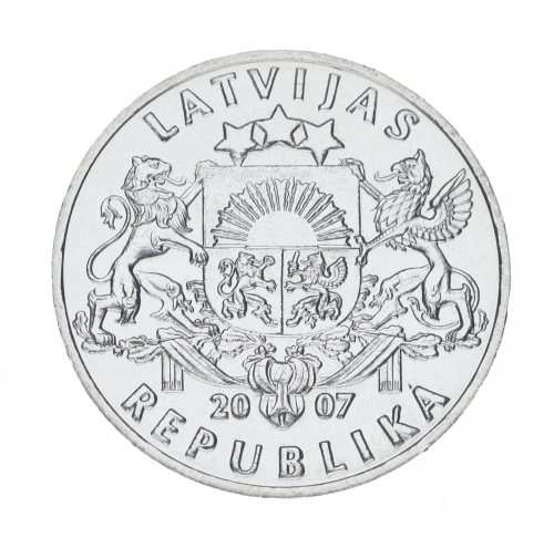 фото Латвия 1 лат 2007 UNC Совиная сакта