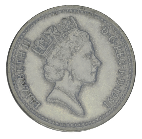 фото Великобритания 1 фунт 1991 F-VF