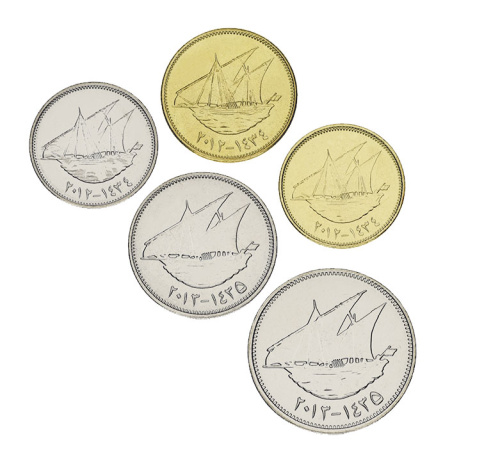 фото Кувейт набор из 5 монет 2012 UNC 5, 10, 20, 50, 100 филс