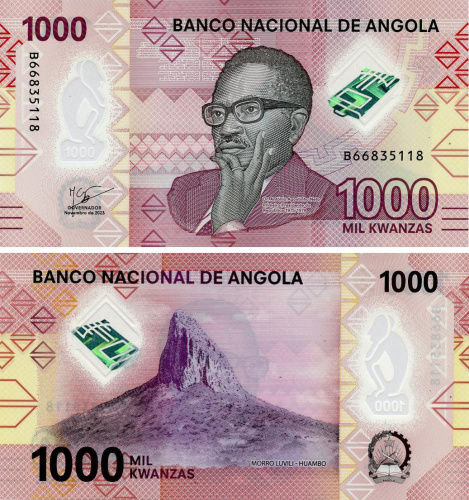 фото Ангола 1000 кванза 2023 Полимер UNC (PW162)