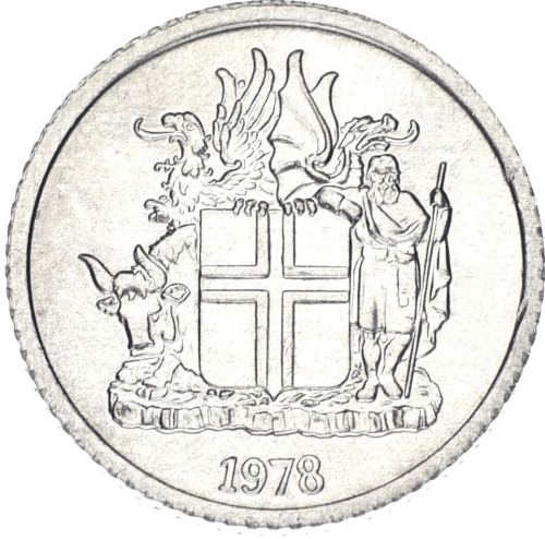 фото Исландия 1 крона 1976-1980 F-VF