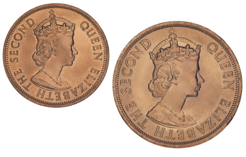 фото Восточные Карибы набор из 2 монет 1965 UNC 1, 2 цента