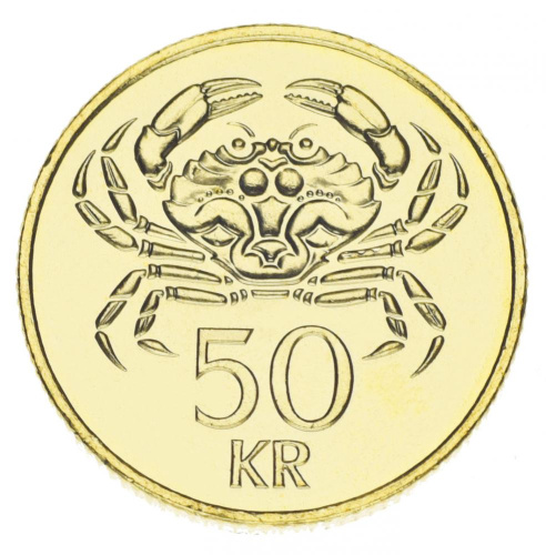 фото Исландия 50 крон 2005 AU-UNC Краб