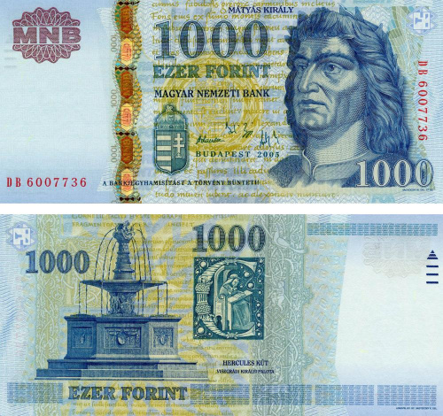 фото Венгрия 1000 форинтов 2005 UNC (P195a)
