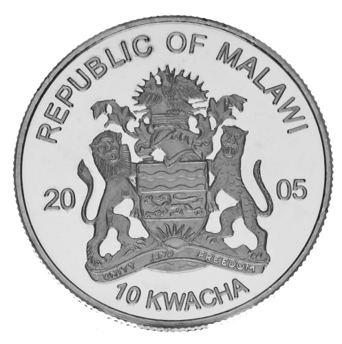 фото Малави 10 квача 2005 Proof Вымирающие виды животных - Водяной оленёк